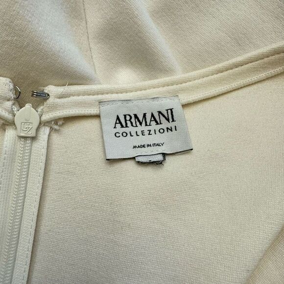 Armani Collezioni Cream Sleeveless Dress Fit & Flare - Picture 3 of 5